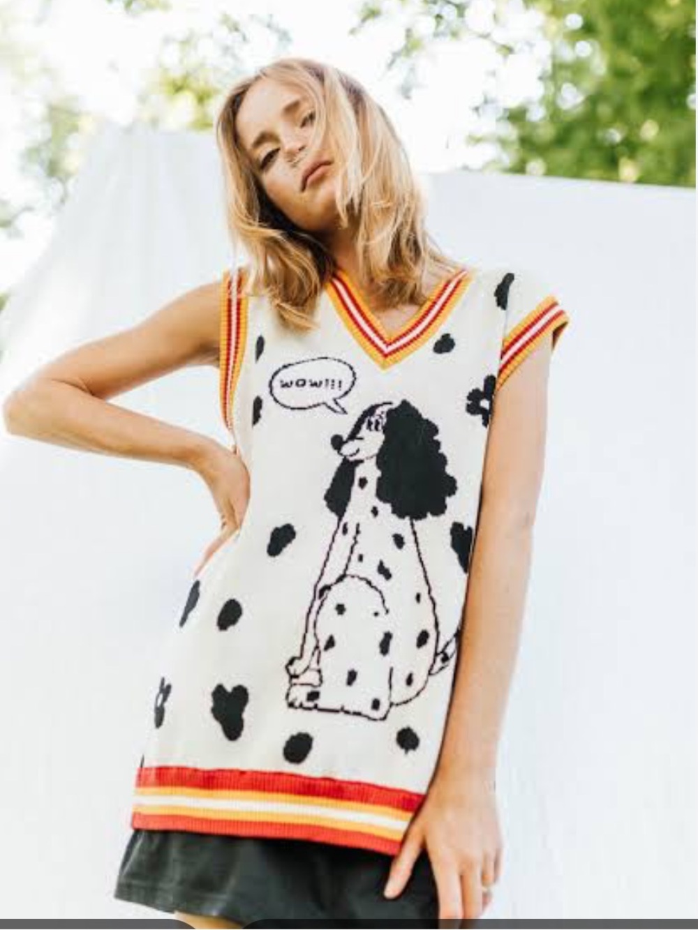 Kina and Tam Dalmatian Dog WOW!! Sweater Vest SIZE M
